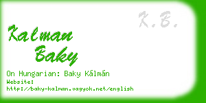 kalman baky business card