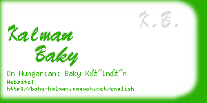 kalman baky business card